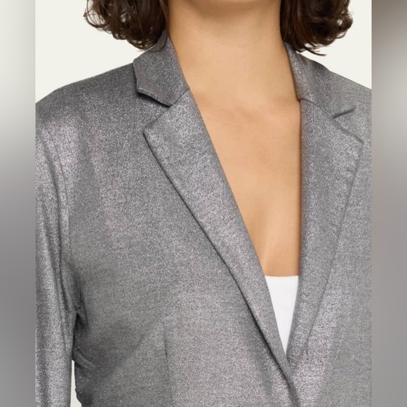 MAJESTIC FILATURES Soft Touch Metallic Two-Button Blazer - Picture 2 of 5